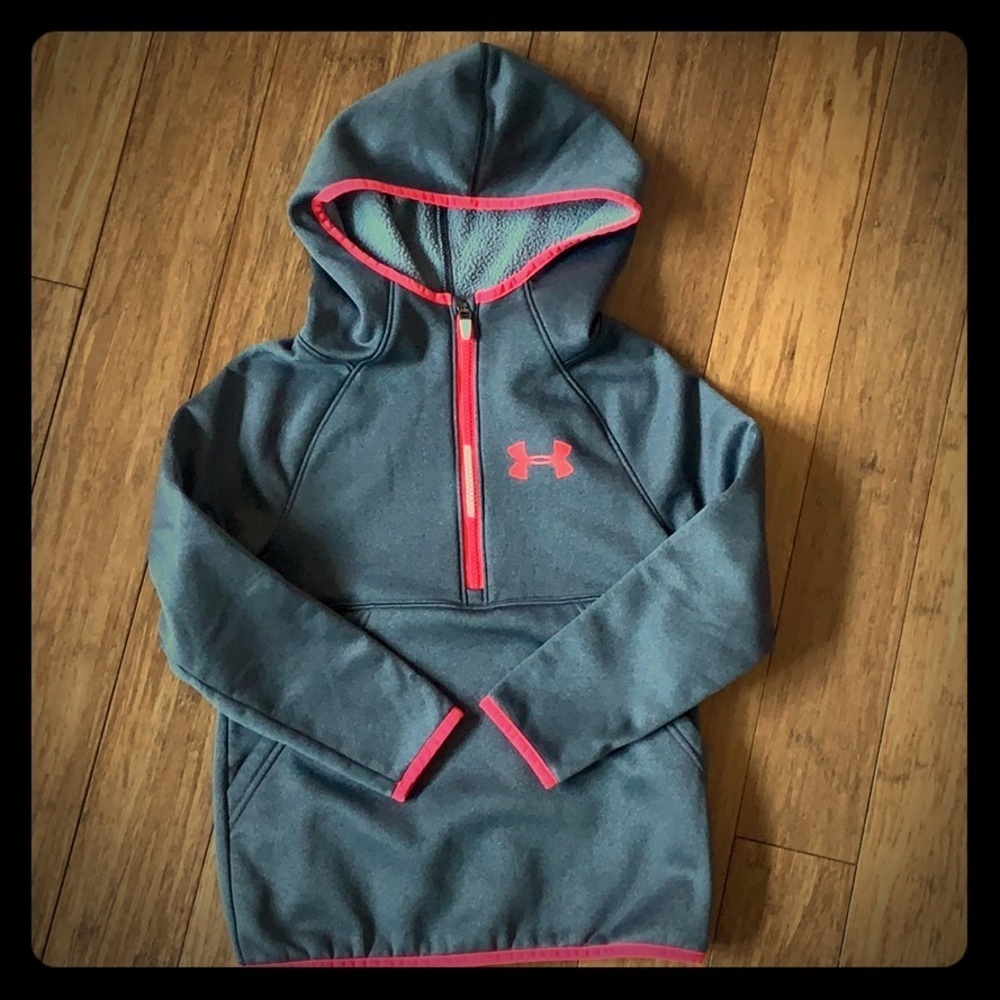 ☀️ 3/$36 or 2/$30 UNDER ARMOUR UA Girls YSM 1/2 ZIP Coldgear Hoodie